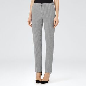 Reiss Black and White Check Linear Trousers